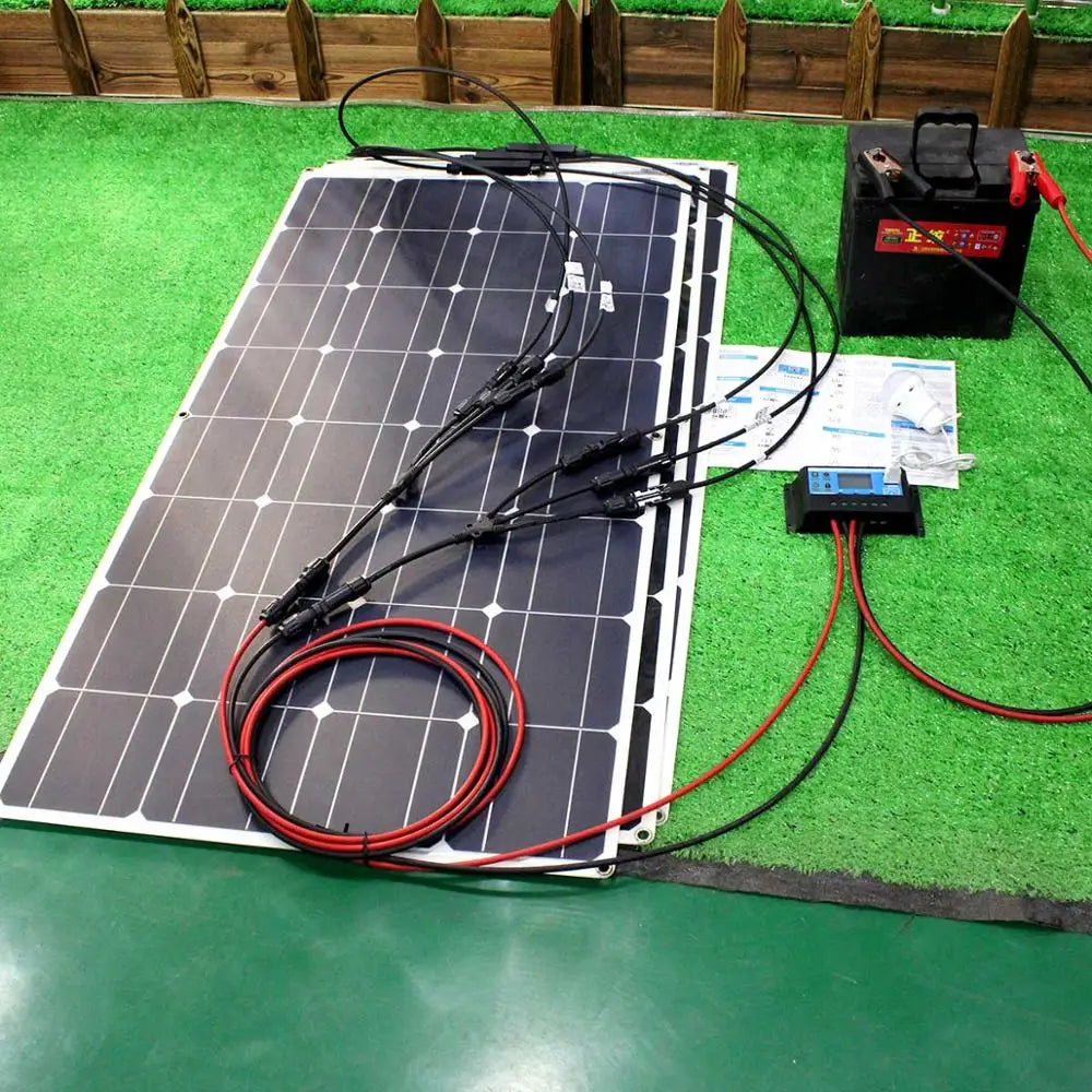 12 volt flexible solar panel kit 100-200-300 watt