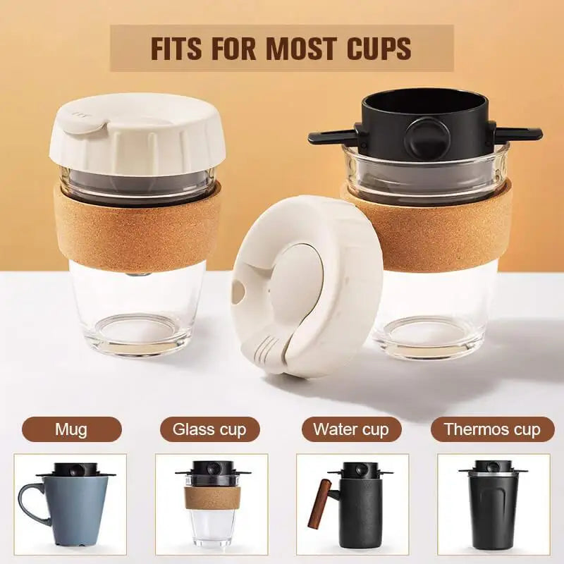 Pour Over Coffee Maker Portable Coffee Dripper Filter Foldable Mini Collapsible Paperless Serve 1-2 Cup Reusable Travel Camping