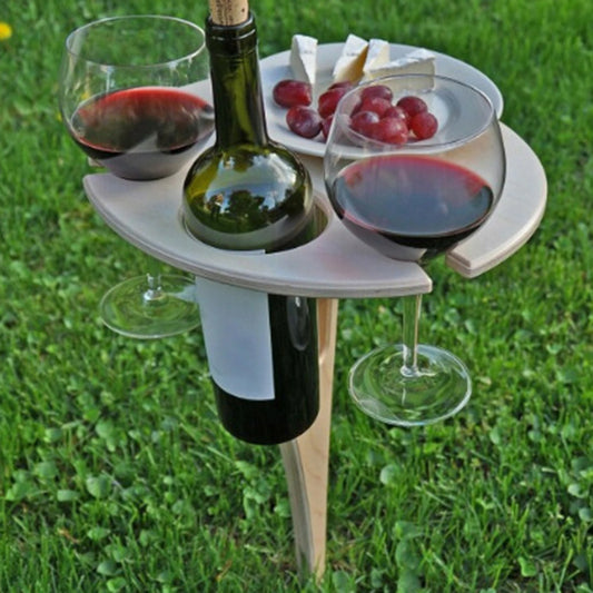 Outdoor Wine Table Portable Beach Desk Foldable Snack Cheese Tray Picnic Board Holder for Picnic Camping Beach BBQ Party Tools