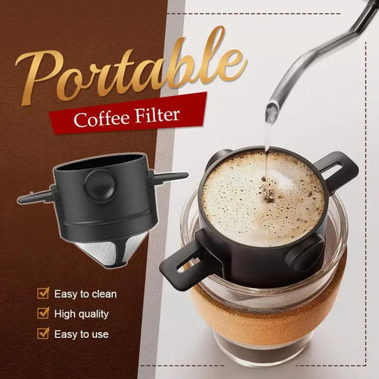 Pour Over Coffee Maker Portable Coffee Dripper Filter Foldable Mini Collapsible Paperless Serve 1-2 Cup Reusable Travel Camping