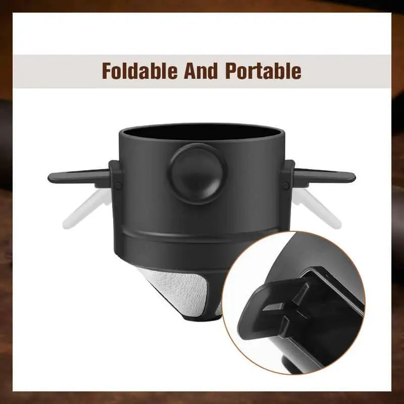 Pour Over Coffee Maker Portable Coffee Dripper Filter Foldable Mini Collapsible Paperless Serve 1-2 Cup Reusable Travel Camping