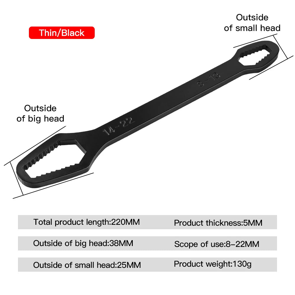 8-22mm Universal Torx Wrench Board Adjustable Double-head Torx Spanner Self-tightening Glasses Wrench Multi-purpose Hand Tools