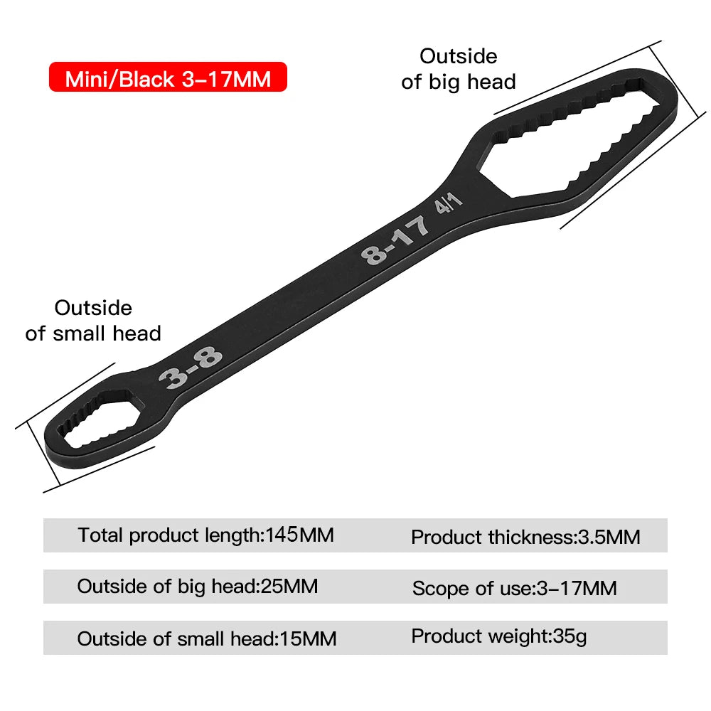 8-22mm Universal Torx Wrench Board Adjustable Double-head Torx Spanner Self-tightening Glasses Wrench Multi-purpose Hand Tools