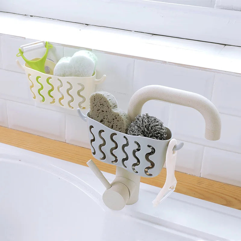 Sink Drain Rack Sink Hanging Basket with Suction Cup Soap Holder Sponge Storage Shelf Household Kitchen Bathroom Accessories