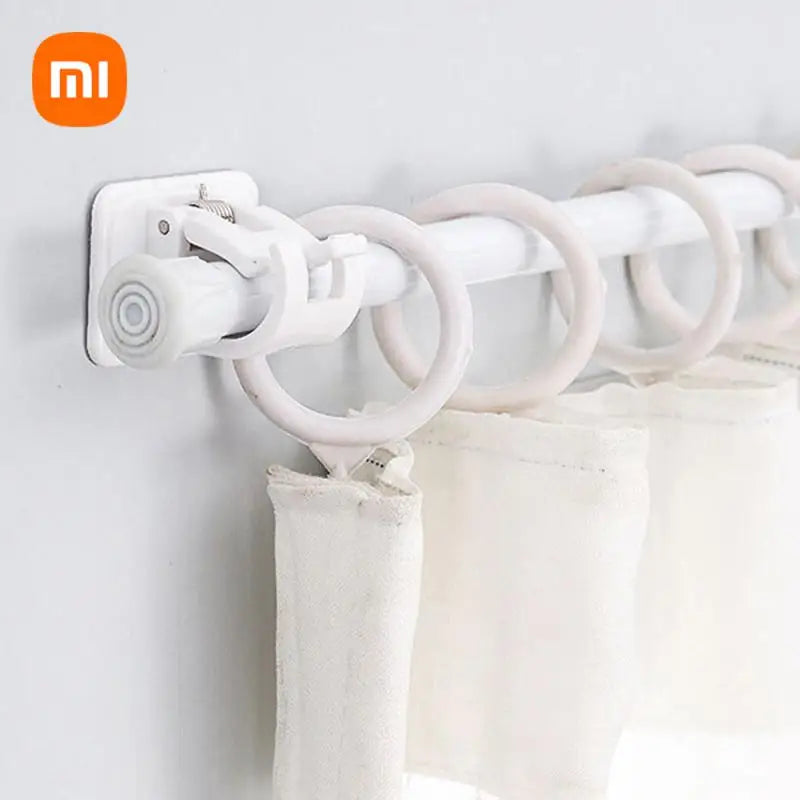 Xiaomi 2pcs Nail-free Rod Bracket Holders Self-adhesive Holder Wall Mount Curtain Pole Wall Brackets Adjustable Hooks Bathroom