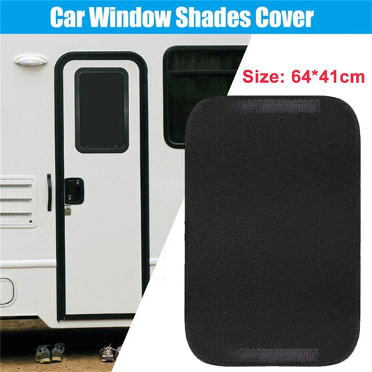 1pc Black RV Door and Window Shade Cover 64x41cm RV Blackout Curtain