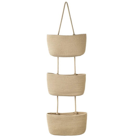 Over The Door Hanging Basket 3-tier Wall Mount Hanging Organizer Rack Decorative Hanging Storage Basket for Living Room Kitchen