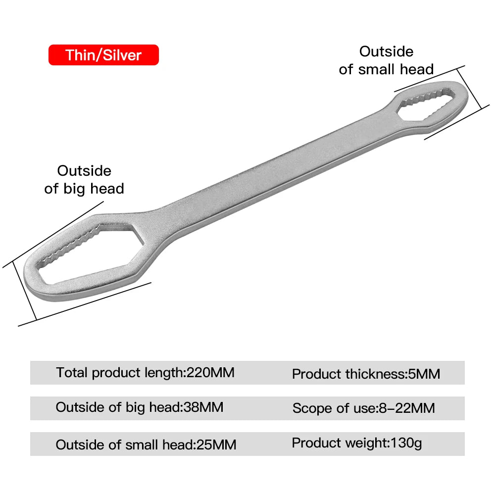 8-22mm Universal Torx Wrench Board Adjustable Double-head Torx Spanner Self-tightening Glasses Wrench Multi-purpose Hand Tools