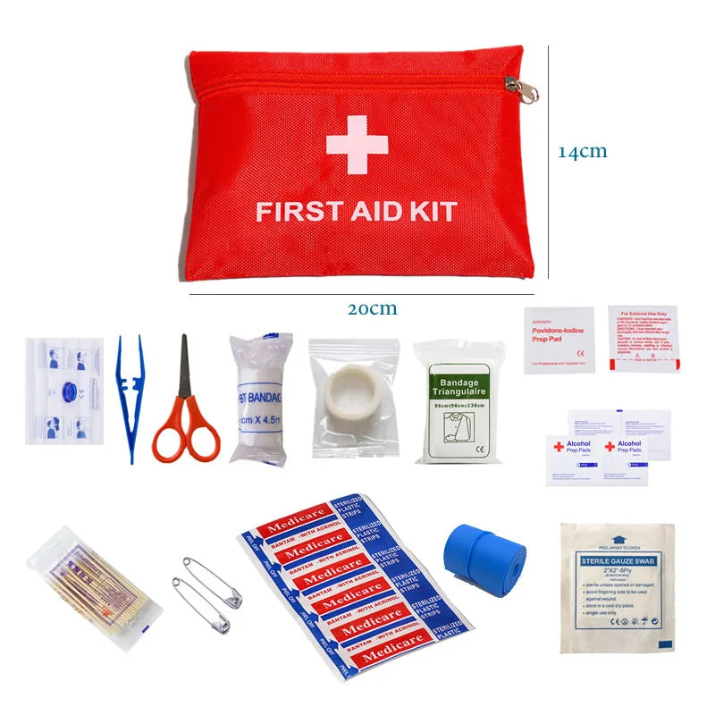 40/50/80pcs Full Kits Portable Mini Outdoor Waterproof First Aid Kit For Emergency Medical Treatment Car Travel Hiking Camping
