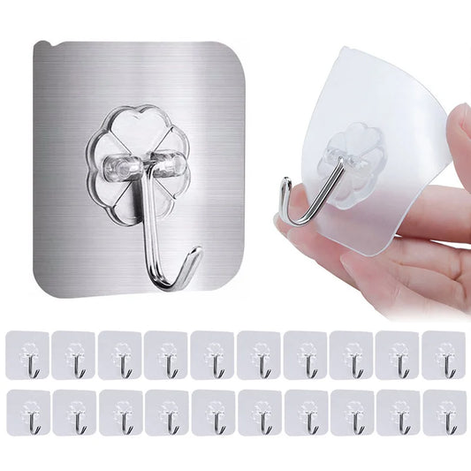 Transparent Wall Hooks Self Adhesive Hooks For Hanging Door Wall Hanger Hook Kitchen Home Storage Hooks Suction Cup Hook Holder