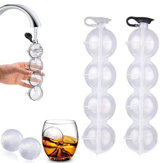 4-Hole Ice Cube Makers Round Ice Hockey Mold Whisky Cocktail Vodka Ball Ice Mould Bar Party Kitchen Accessories Ice Ball Mold